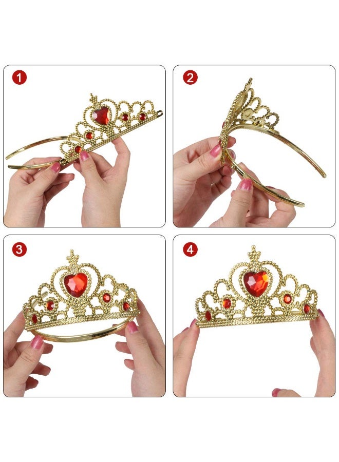 Elsa Dress Up with Elsa Crown,Wand,Gift Set for Girls Christmas Party Cosplay Set - Image 4